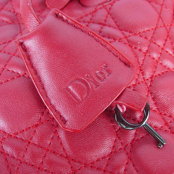 Christian Dior 1833 Quilted Lambskin Handbag-Red